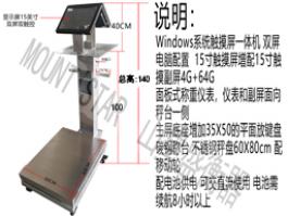 智能多功能雙屏安卓Android微軟WIN7操作系統標簽打印電子稱